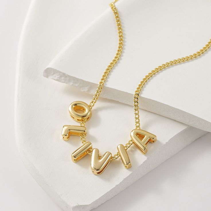 Personalized Bubble Name Necklace